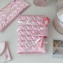 Handmade Heart Satin Bowknot A6 Fabric Book Cover - ArtGalleryZen