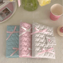 Handmade Heart Satin Bowknot A6 Fabric Book Cover - ArtGalleryZen