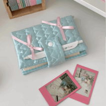 Handmade Heart Satin Bowknot A6 Fabric Book Cover - ArtGalleryZen