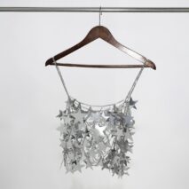 Handmade Hollow Glitter Star Sequins Sleeveless Tank Top - ArtGalleryZen