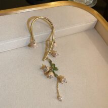 Handmade Lily Of The Valley Dangle Ear Wrap Earrings - ArtGalleryZen