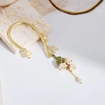 Handmade Lily Of The Valley Dangle Ear Wrap Earrings - ArtGalleryZen