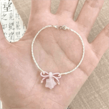 Handmade Natural Chalcedony Stone Bowknot Star Bracelet - ArtGalleryZen