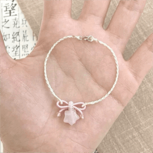 Handmade Natural Chalcedony Stone Bowknot Star Bracelet - ArtGalleryZen