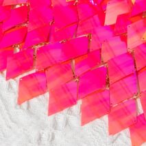 Handmade Orange Rhombic Sequins Patchwork Strappy Nightclub Party Skirt - ArtGalleryZen