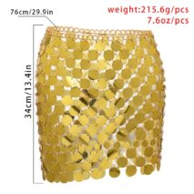 Handmade Squamous Glitter Sequins Patchwork Strappy Nightclub Party Skirt - ArtGalleryZen