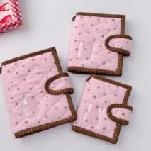 Handmade Star Polka Dot Pink A6 B6 A5 Fabric Book Cover - ArtGalleryZen