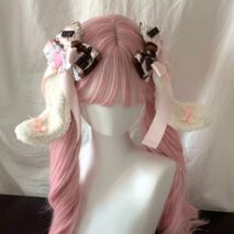 Handmade Strawberry Chocolate Ribbon Bowknot Hair Clip - ArtGalleryZen