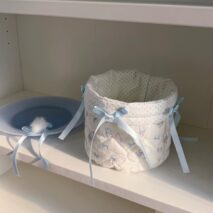 Handmade Sweet Bowknot Heart Round Fabric Storage Basket - ArtGalleryZen