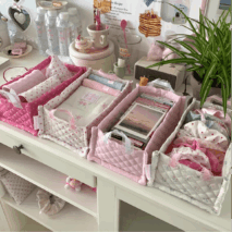 Handmade Sweet Heart Tulip Fabric Storage Basket - ArtGalleryZen