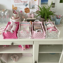 Handmade Sweet Heart Tulip Fabric Storage Basket - ArtGalleryZen