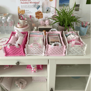 Handmade Sweet Heart Tulip Fabric Storage Basket - ArtGalleryZen