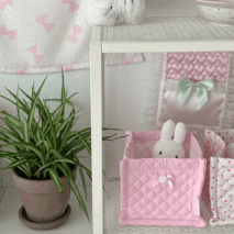 Handmade Sweet Heart Tulip Fabric Storage Basket - ArtGalleryZen