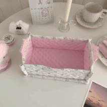 Handmade Sweet Heart Tulip Fabric Storage Basket - ArtGalleryZen