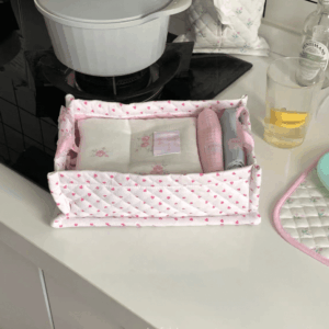Handmade Sweet Heart Tulip Fabric Storage Basket - ArtGalleryZen