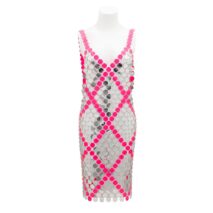 Handmade Two-tone Squamous Sequins Patchwork Rave Party Midi Dress - ArtGalleryZen