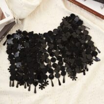 Handmade White Black Sequins Tassel Patchwork Strappy Nightclub Party Mini Skirt - ArtGalleryZen