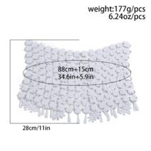 Handmade White Black Sequins Tassel Patchwork Strappy Nightclub Party Mini Skirt - ArtGalleryZen