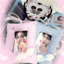 Handmade Wing Star Fabric Photocard Holder Keychain Kpop Card Display - ArtGalleryZen