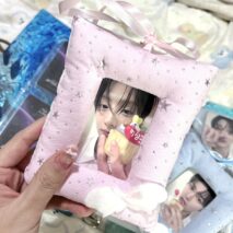 Handmade Wing Star Fabric Photocard Holder Keychain Kpop Card Display - ArtGalleryZen