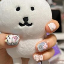 Handmade Y2K Doro Cat Clover 3D Press on Nails Short False Nail - ArtGalleryZen