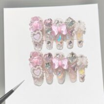 Handmade Y2K Gummy Bears Bowknot 3D Press on Nails False Nail - ArtGalleryZen