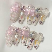 Handmade Y2K Gummy Bears Bowknot 3D Press on Nails False Nail - ArtGalleryZen