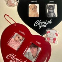 Heart Couples Keychain Kpop Photocard Holder - ArtGalleryZen