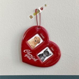 Heart Couples Keychain Kpop Photocard Holder - ArtGalleryZen