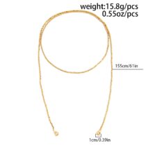 Hip - hop Style Square Beaded Long Chain Necklace - ArtGalleryZen
