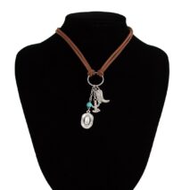 Hippie Cactus Cowboy Hat Boots Pendant Velvet Necklace - ArtGalleryZen