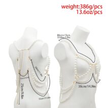 Hollow Chunky Pearl Body Chain Bra - ArtGalleryZen