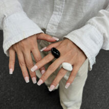 Irregular Chunky Black And White Resin Ring - ArtGalleryZen