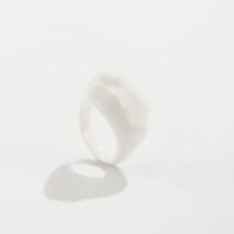 Irregular Chunky Black And White Resin Ring - ArtGalleryZen
