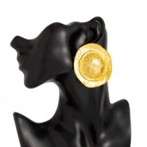 Irregular Chunky Round Disk Stud Earrings - ArtGalleryZen