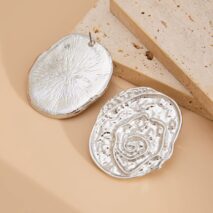 Irregular Chunky Textured Oval Stud Earrings - ArtGalleryZen
