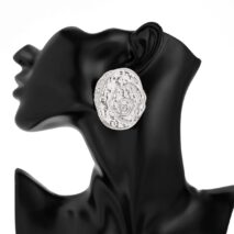 Irregular Chunky Textured Oval Stud Earrings - ArtGalleryZen