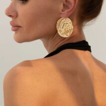 Irregular Chunky Textured Oval Stud Earrings - ArtGalleryZen