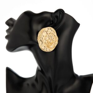 Irregular Chunky Textured Oval Stud Earrings - ArtGalleryZen