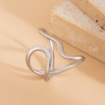 Irregular Curved Hollow Open Ring - ArtGalleryZen
