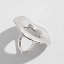 Irregular Gold Silver Plated Chunky Hoop Ring - ArtGalleryZen