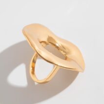 Irregular Gold Silver Plated Chunky Hoop Ring - ArtGalleryZen