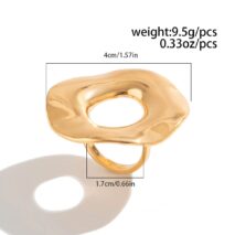 Irregular Gold Silver Plated Chunky Hoop Ring - ArtGalleryZen