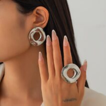 Irregular Gold Silver Plated Chunky Hoop Ring - ArtGalleryZen