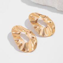 Irregular Gold Silver Plated Chunky Hoop Stud Earrings - ArtGalleryZen