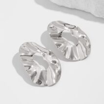 Irregular Gold Silver Plated Chunky Hoop Stud Earrings - ArtGalleryZen