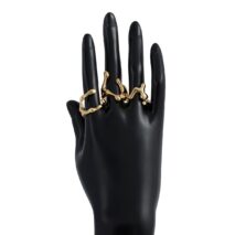 Irregular Gold Silver Plated Flow Waterdrop Ring Set - ArtGalleryZen