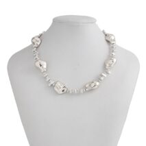 Irregular Gold Silver Tone CCB Beaded Chain Necklace - ArtGalleryZen