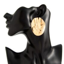 Irregular Pleated Oval Stud Earrings - ArtGalleryZen