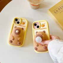 Kawaii 3D Capybara Blowing Bubbles iPhone Case - ArtGalleryZen